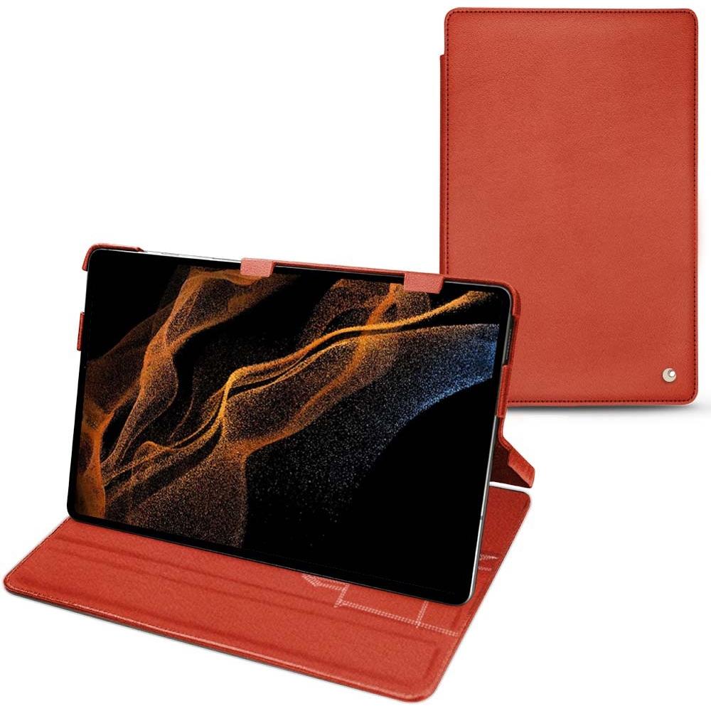 Noreve Lederschutzhülle horizontal (Galaxy Tab S8+), Tablet Hülle, Orange