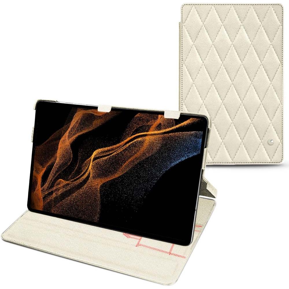 Thumbnail - Noreve Lederschutzhülle horizontal (Galaxy Tab S8+), Tablet Hülle, Weiss