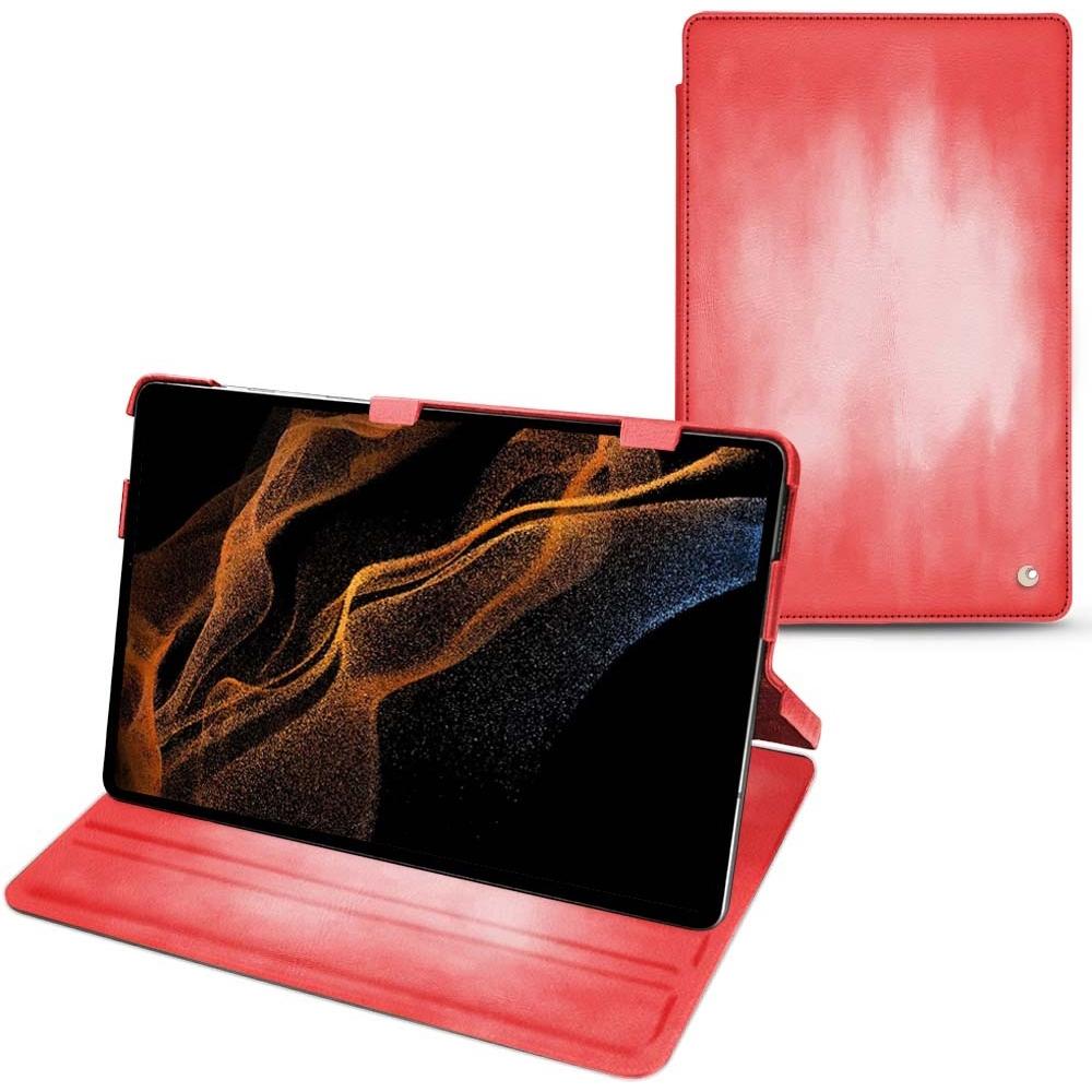 Noreve Lederschutzhülle horizontal (Galaxy Tab S8+), Tablet Hülle, Rosa
