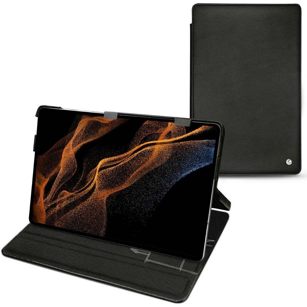 Noreve Lederschutzhülle horizontal (Galaxy Tab S8+), Tablet Hülle, Schwarz