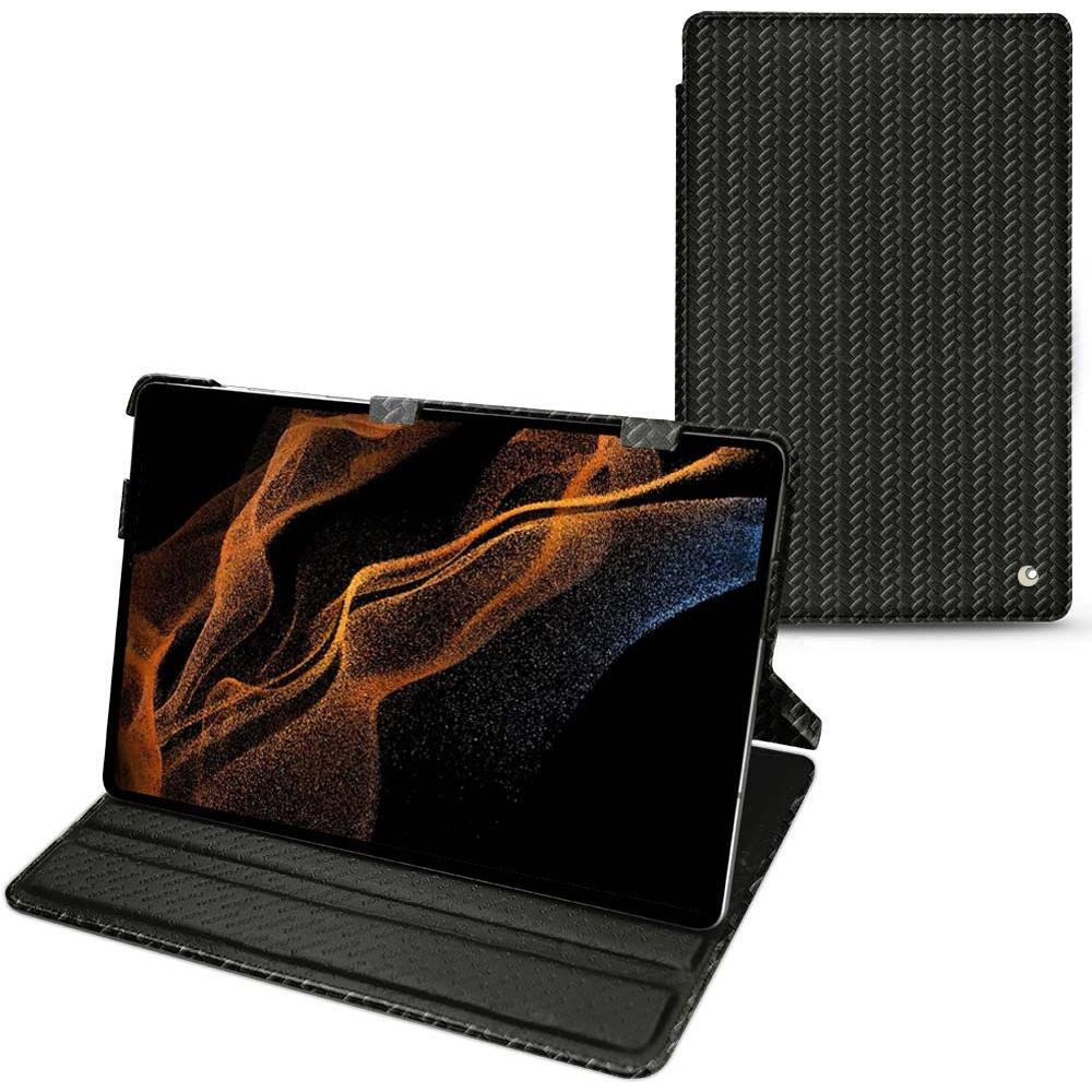 Noreve Lederschutzhülle horizontal (Galaxy Tab S8+), Tablet Hülle, Schwarz