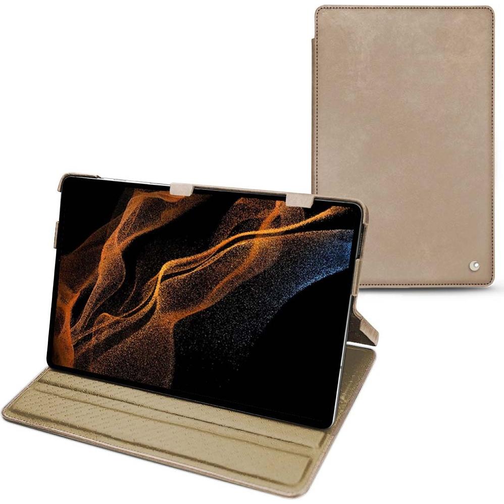 Noreve Lederschutzhülle horizontal (Galaxy Tab S8+), Tablet Hülle, Beige