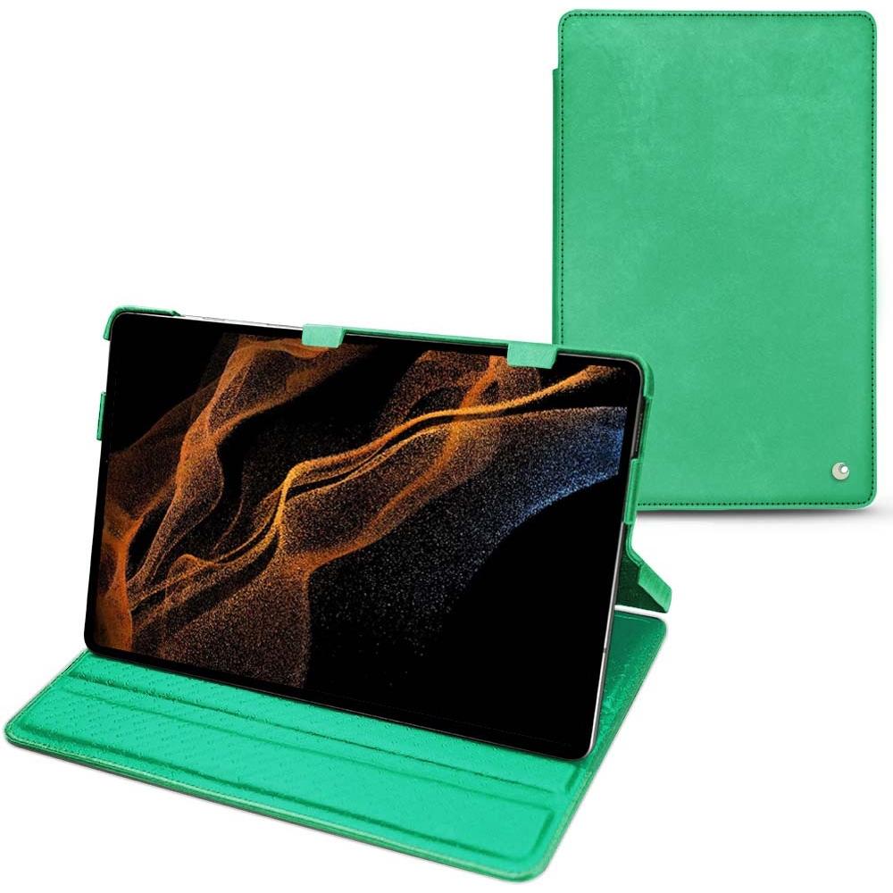 Noreve Lederschutzhülle horizontal (Galaxy Tab S8+), Tablet Hülle, Grün