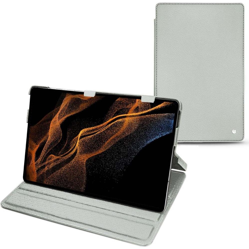 Noreve Lederschutzhülle horizontal (Galaxy Tab S8+), Tablet Hülle, Grau