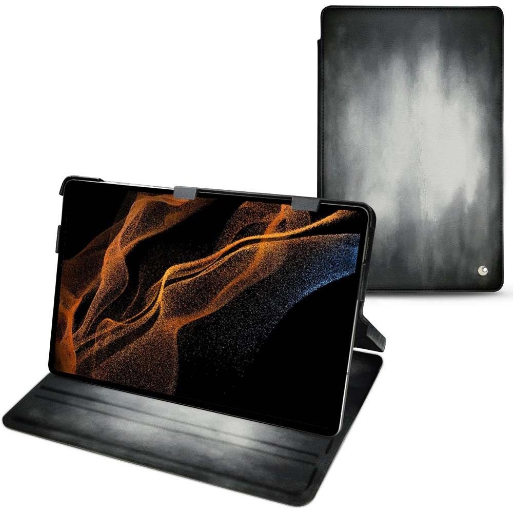 Noreve Lederschutzhülle horizontal (Galaxy Tab S8+), Tablet Hülle, Grau