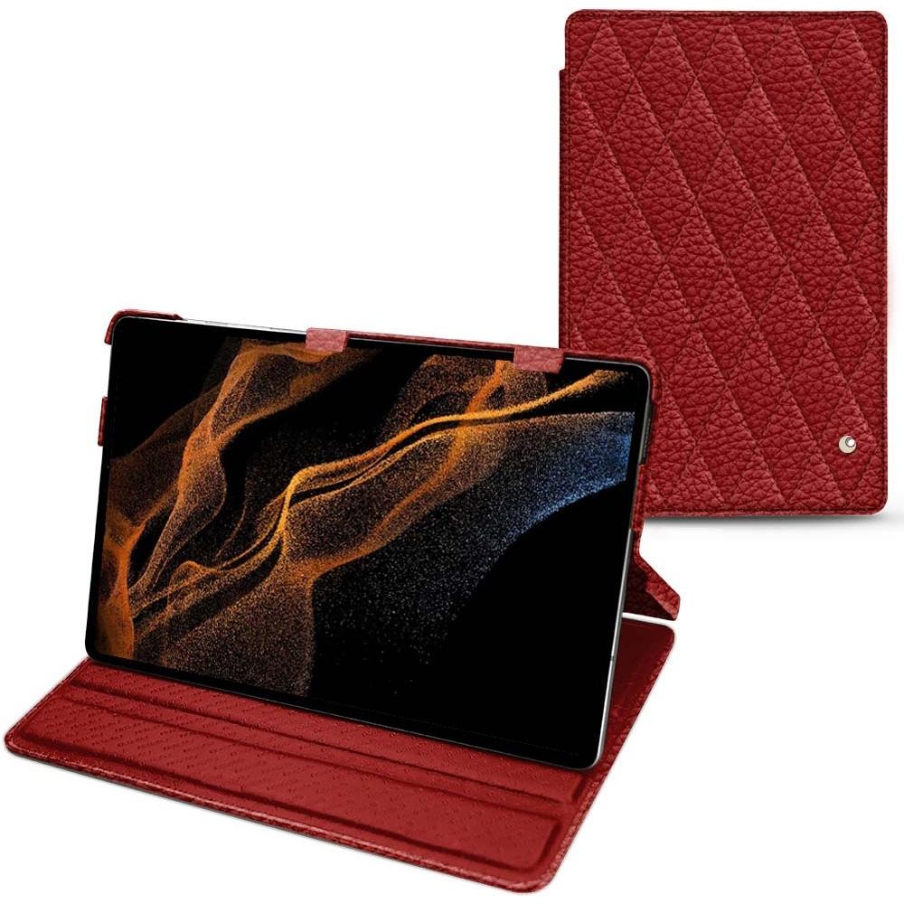 Noreve Lederschutzhülle horizontal (Galaxy Tab S8+), Tablet Hülle, Rot