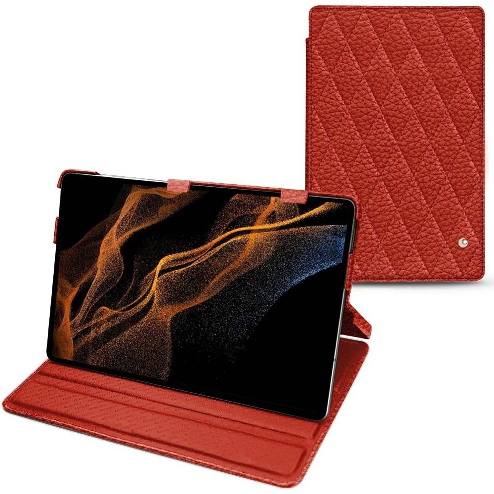 Noreve Lederschutzhülle horizontal (Galaxy Tab S8+), Tablet Hülle, Orange