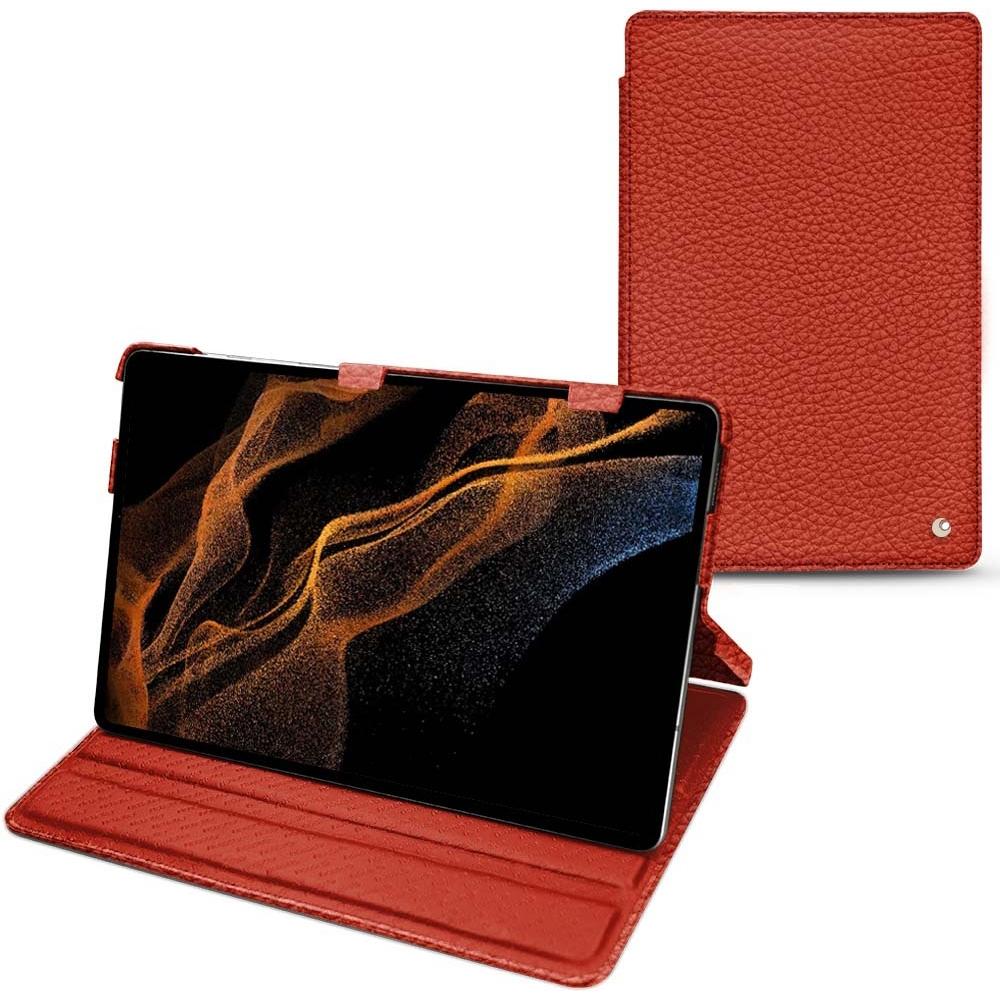 Noreve Lederschutzhülle horizontal (Galaxy Tab S8+), Tablet Hülle, Orange