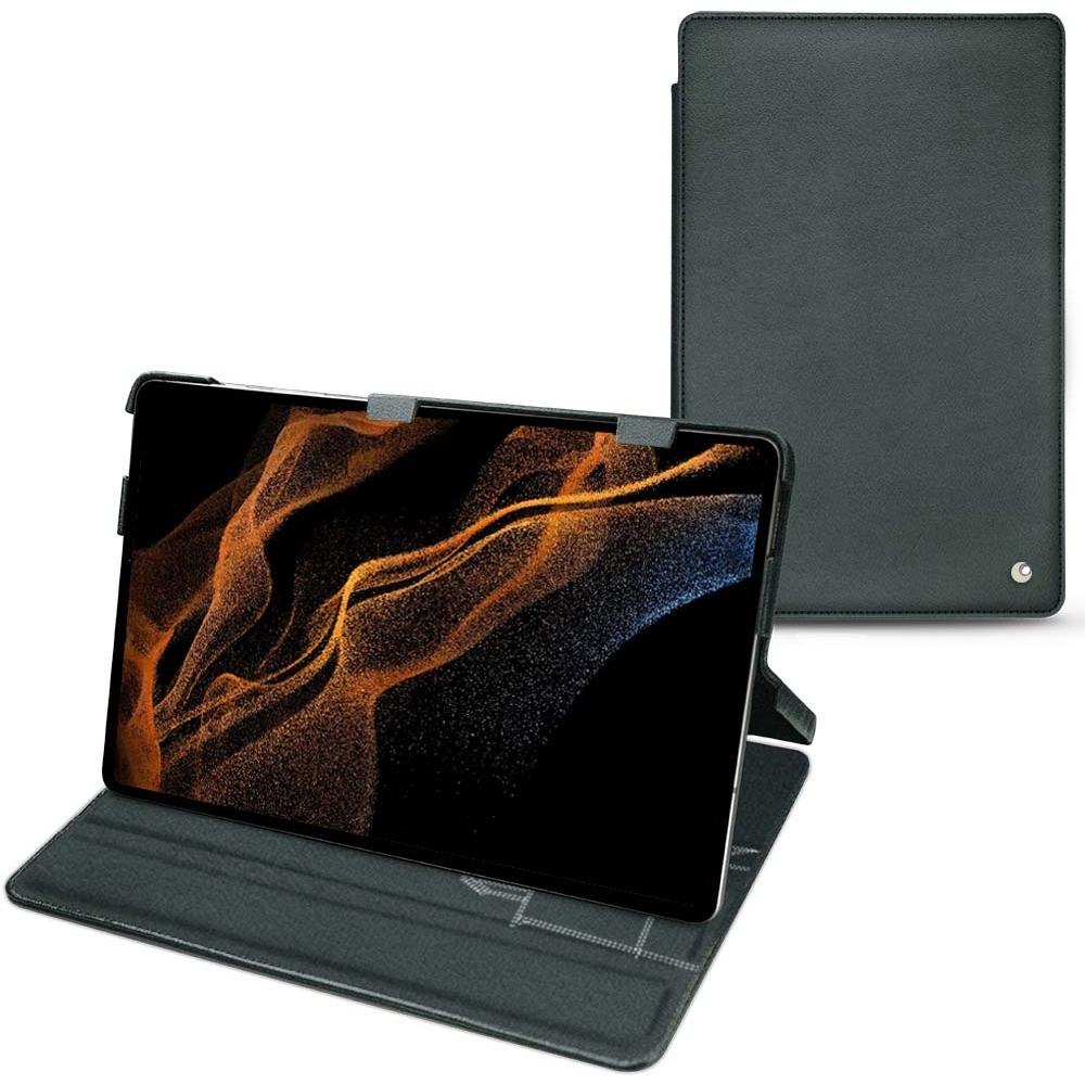 Thumbnail - Noreve Lederschutzhülle horizontal (Galaxy Tab S8+), Tablet Hülle, Blau