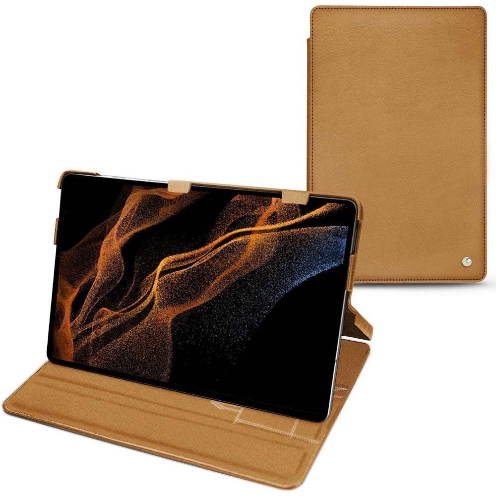 Noreve Lederschutzhülle horizontal (Galaxy Tab S8+), Tablet Hülle, Braun