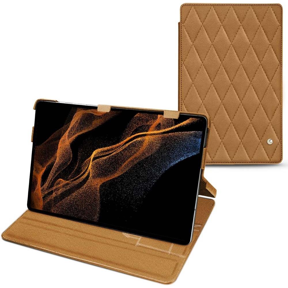Noreve Lederschutzhülle horizontal (Galaxy Tab S8+), Tablet Hülle, Braun