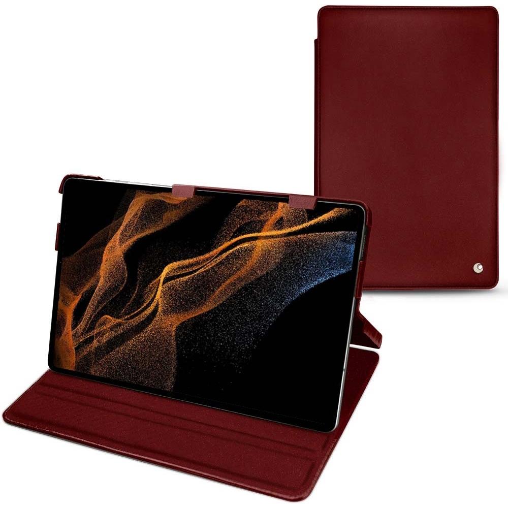 Noreve Lederschutzhülle horizontal (Galaxy Tab S8+), Tablet Hülle, Rot