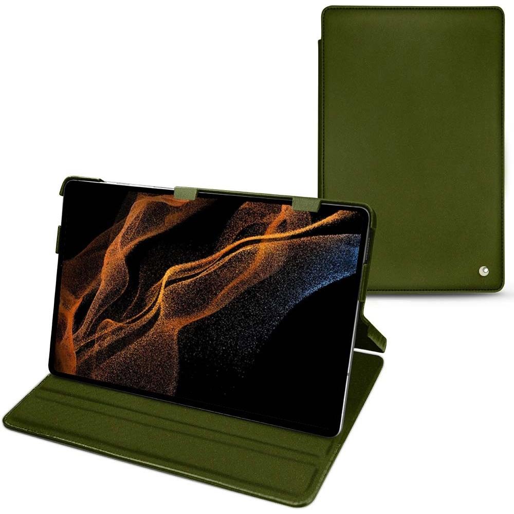 Noreve Lederschutzhülle horizontal (Galaxy Tab S8+), Tablet Hülle, Grün