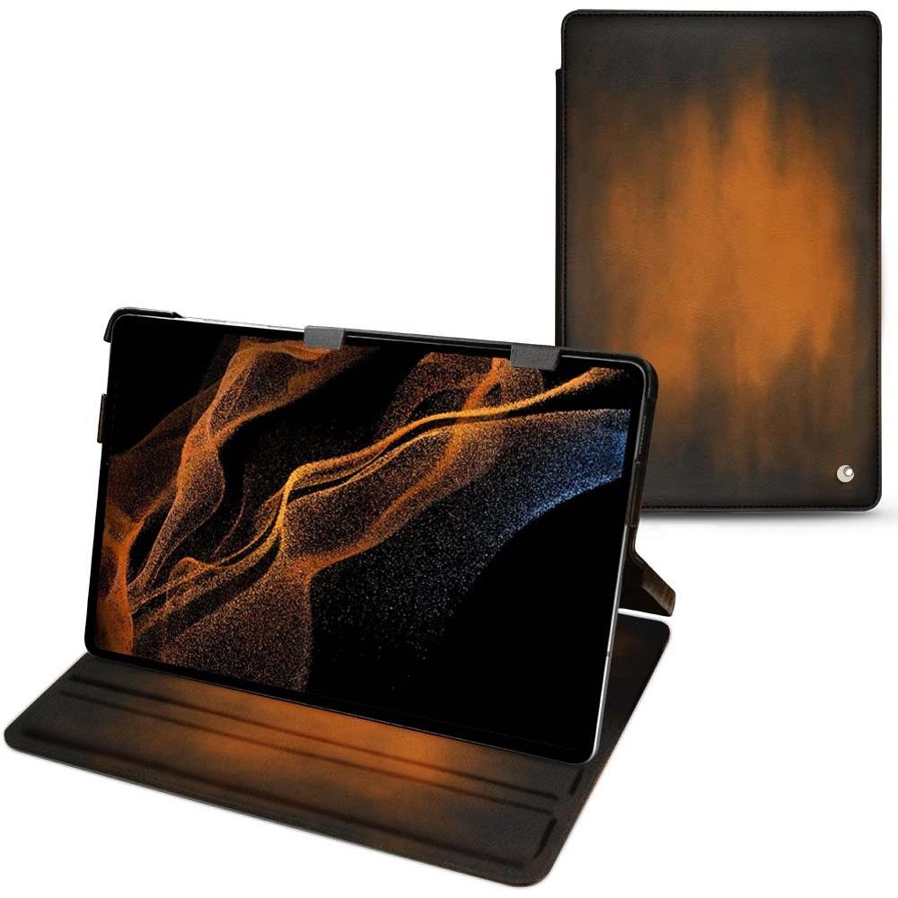 Noreve Lederschutzhülle horizontal (Galaxy Tab S8+), Tablet Hülle, Braun