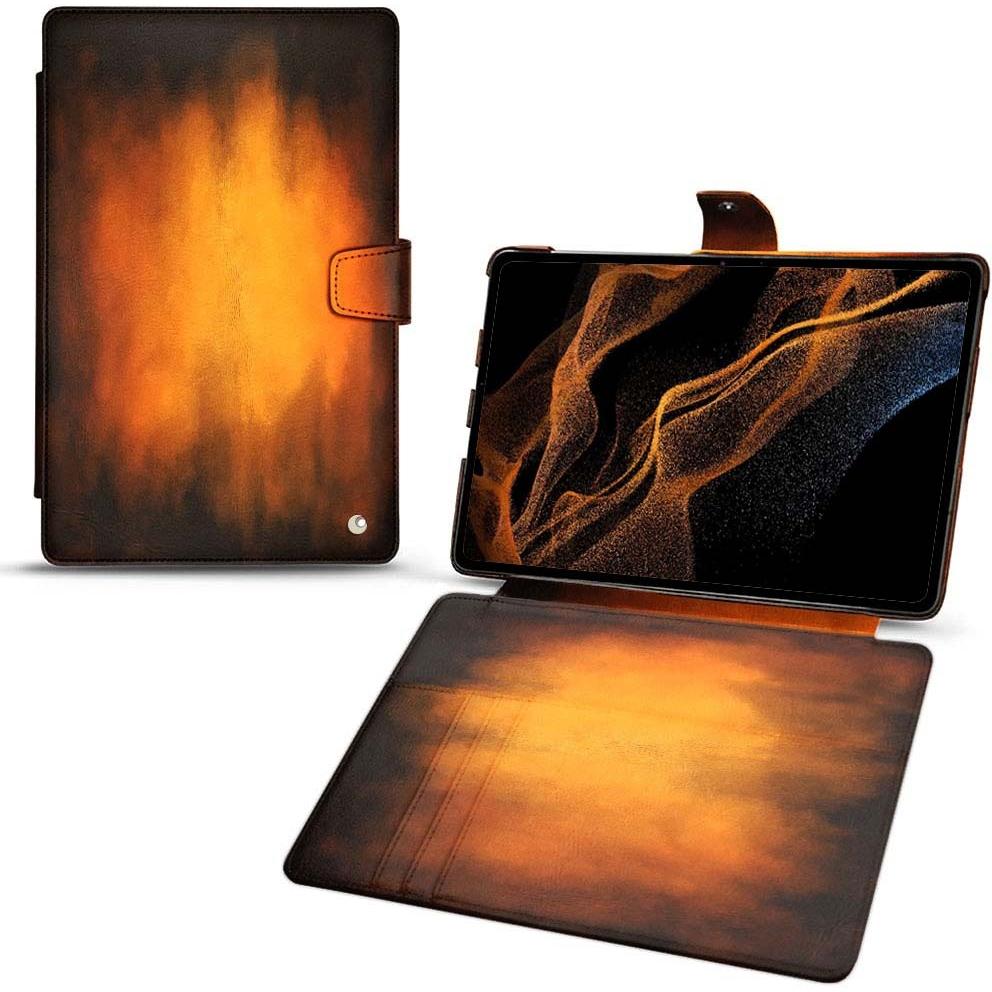 Noreve Lederschutzhülle Wallet (Galaxy Tab S8+), Tablet Hülle, Violett