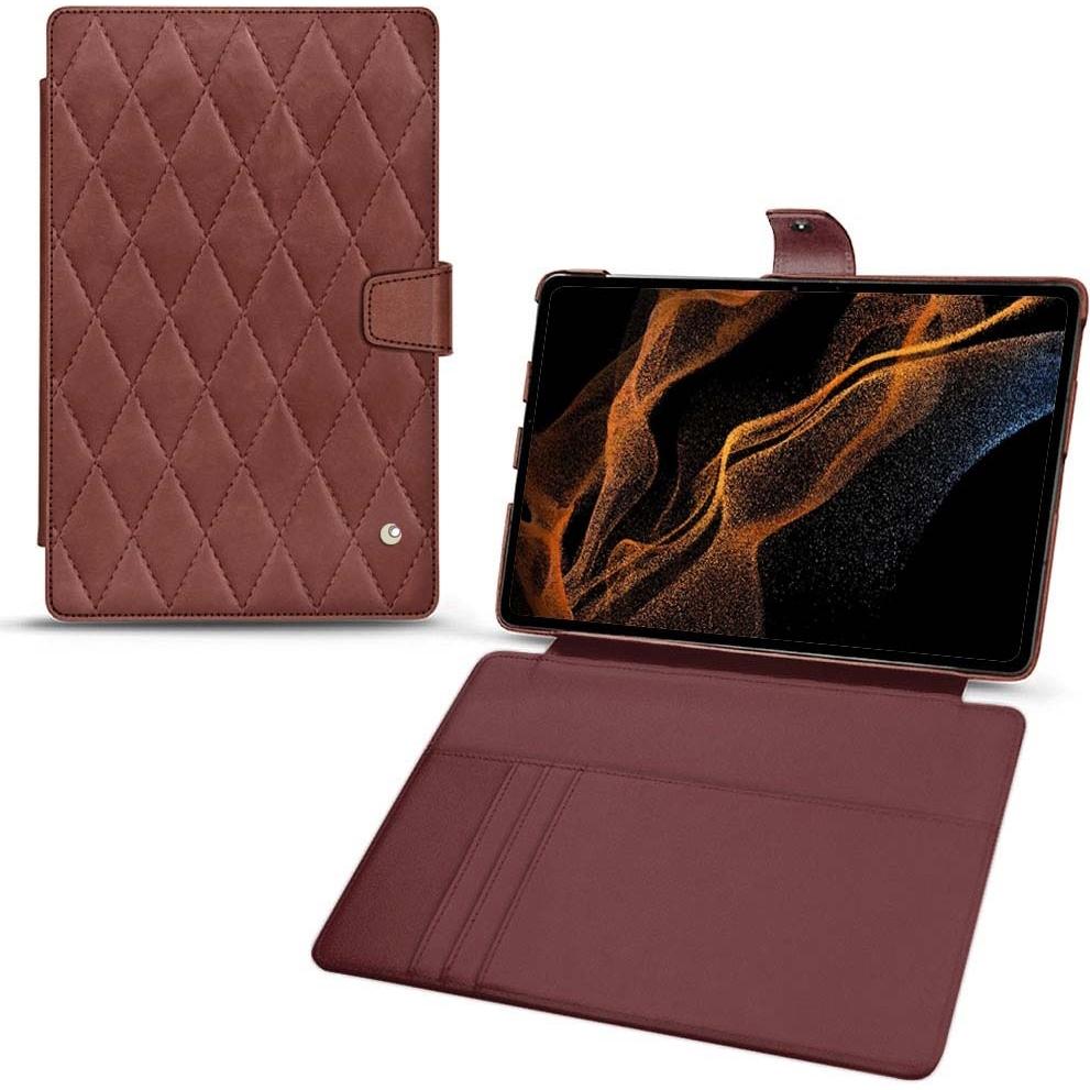 Noreve Lederschutzhülle Wallet (Galaxy Tab S8+), Tablet Hülle, Rot