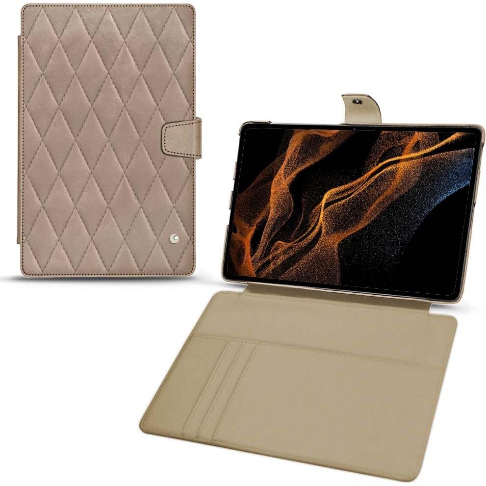 Noreve Lederschutzhülle Wallet (Galaxy Tab S8+), Tablet Hülle, Beige
