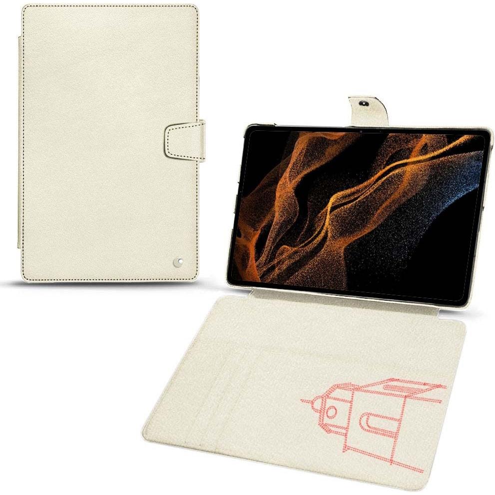 Noreve Lederschutzhülle Wallet (Galaxy Tab S8+), Tablet Hülle, Weiss