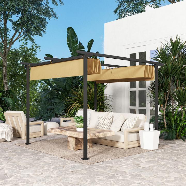 Immagine prodotto Outsunny Pergola Metall, Polyester Beige (300 cm, 300 cm)