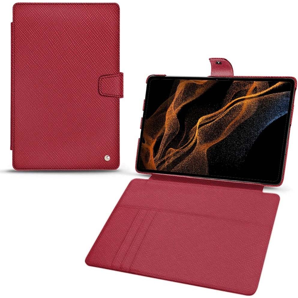 Noreve Lederschutzhülle Wallet (Galaxy Tab S8+), Tablet Hülle, Rot