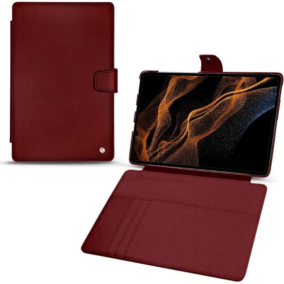 Thumbnail - Noreve Lederschutzhülle Wallet (Galaxy Tab S8+), Tablet Hülle, Rot