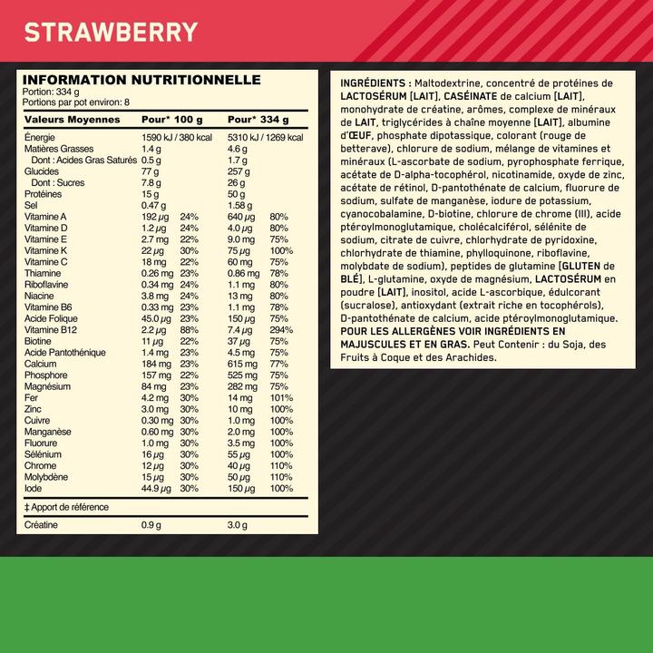 Produktbild Optimum Nutrition Serious Mass (Erdbeere, 1 x, 2722 g)