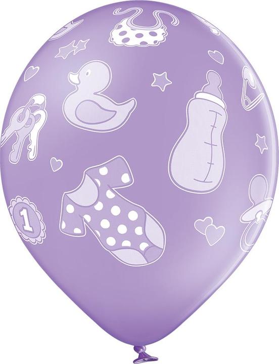 Actual product image Amscan Balloons, 6 pieces, assorted, number 1 (6x)
