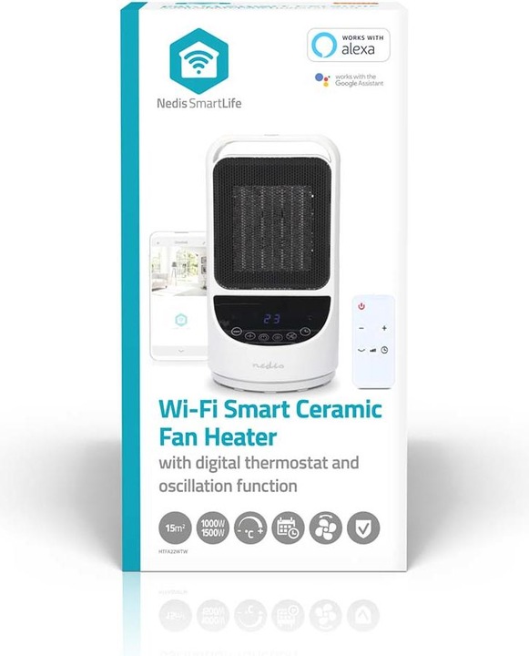 Immagine prodotto Nedis Termoventilatore PTC in ceramica SmartLife | Wi-Fi | 1500 W | 2 impostazioni di calore | (1500 W)