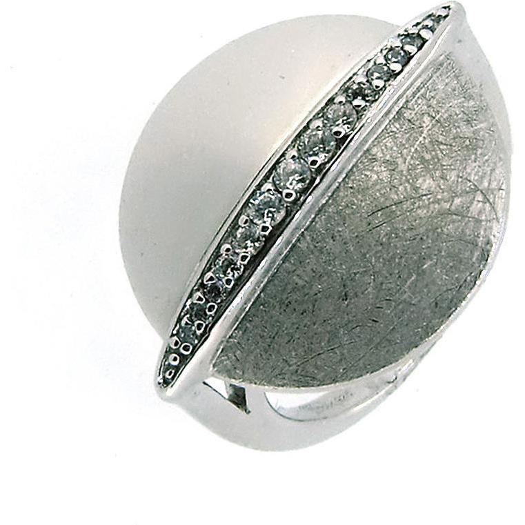 Gooix, Ring, Ring mit Halbkugel und Zirkonia, (50, 925 Silber)