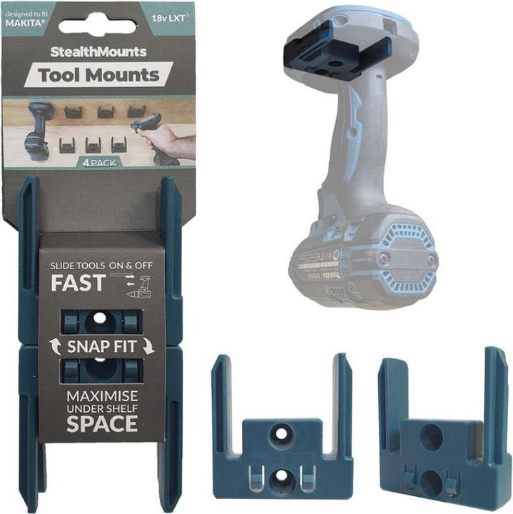 StealthMounts TM-MK18-BLK-4 Schwarze Werkzeughalter für Makita LXT (4er Pack)