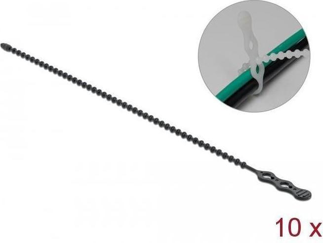 Produktbild Delock Kabelbinder 310 x 4.5 mm Polyamid, Schwarz, 10 Stk. (Kunststoffkabelbinder, 310 mm, 10 Stk.)