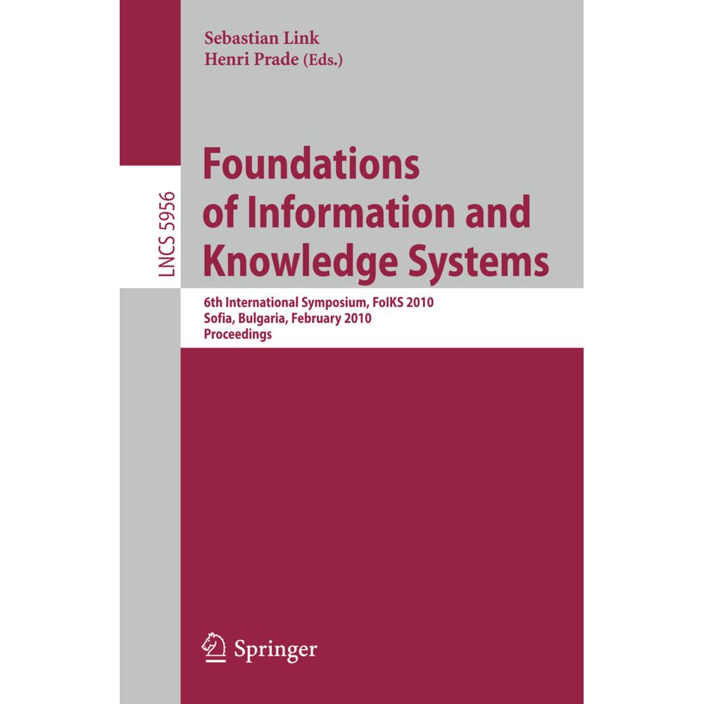 Foundations of Information and Knowledge Systems, Fachbücher von Henri Prade, Sebastian Link