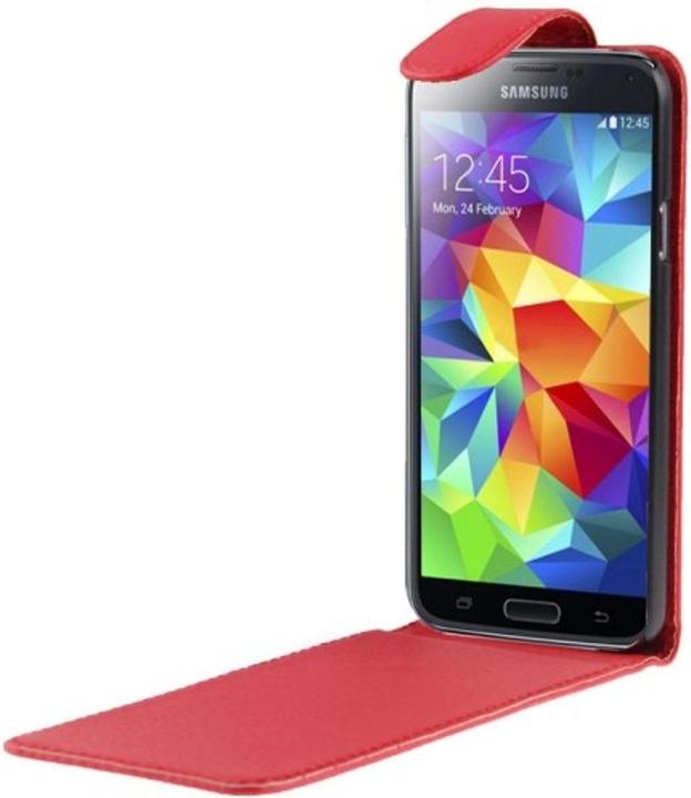 Produktbild König Design Flip Handy Tasche Case für Handy Samsung Galaxy S5 / S5 Neo Rot (Samsung Galaxy S5, Samsung Galaxy S5 Neo)