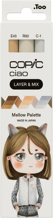 Produktbild Copic CIAO - Marker (C-1 Cool Gray No.1, E43 Dull Ivory, R00 Pinkish White, 6 mm, 3 x)