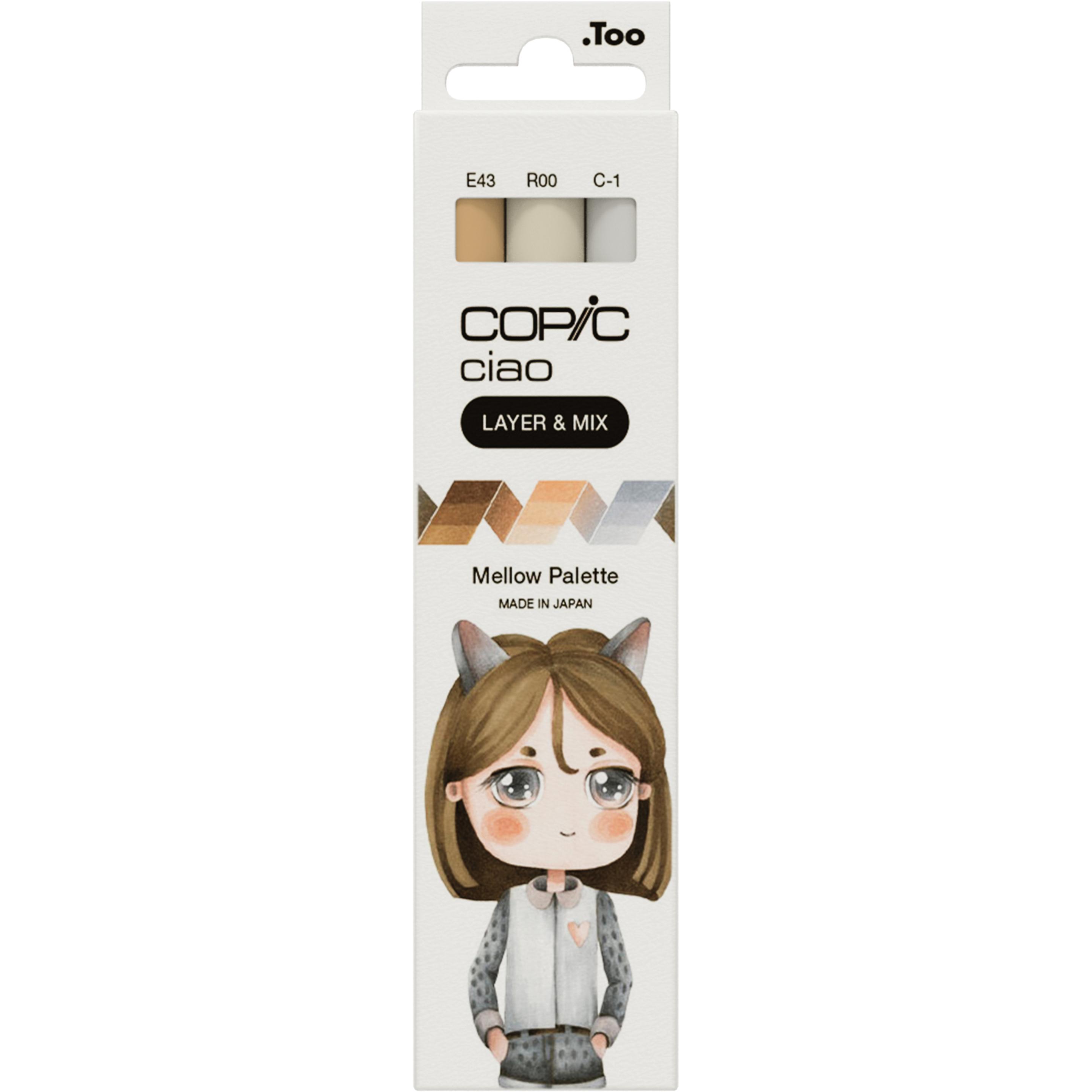 Copic, Marker, CIAO - Marker (C-1 Cool Gray No.1, E43 Dull Ivory, R00 Pinkish White, 6 mm, 3 x)