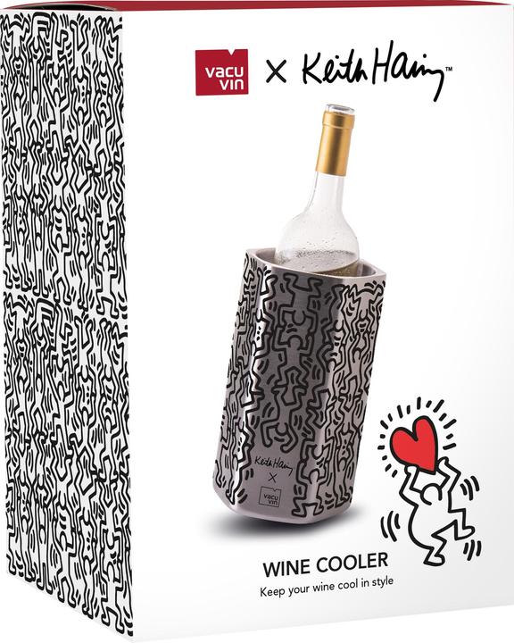Actual product image Vacu Vin Flaschenkühler Keith Haring Schwarz/Silber