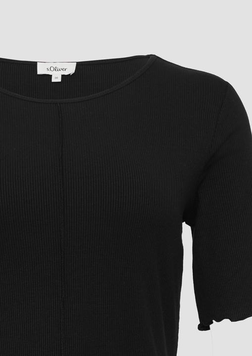 Produktbild S.Oliver T-Shirt Geripptes Slim-Fit-Shirt mit Nahtdetail (48)