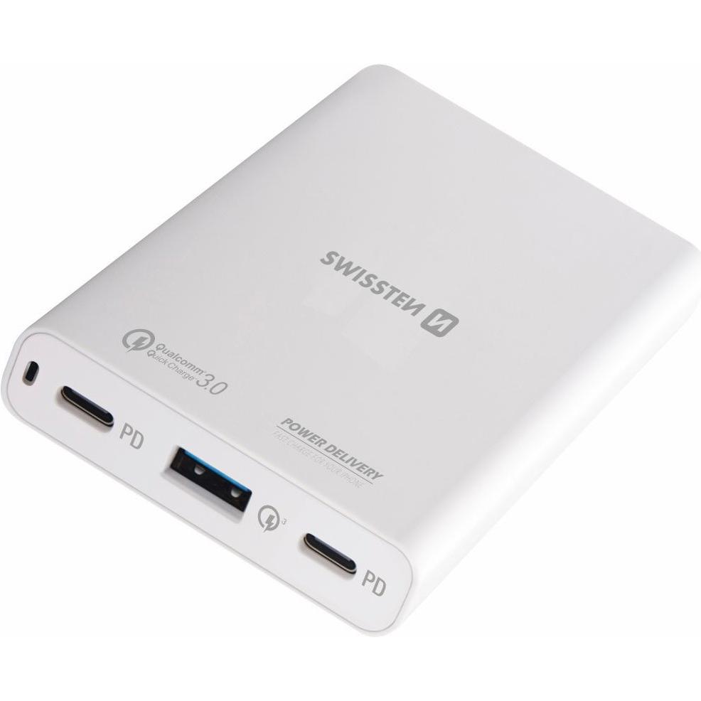 Swissten Travel Charger (60 W), USB Ladegerät, Weiss