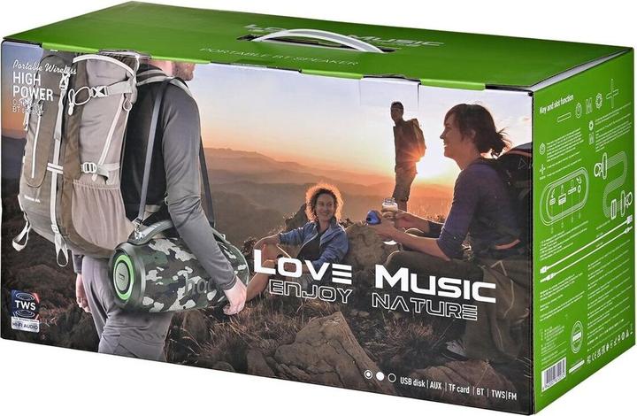 Actual product image Hoco Bluetooth speakers wireless speaker bluetooth HA4 camouflage green (4 h)