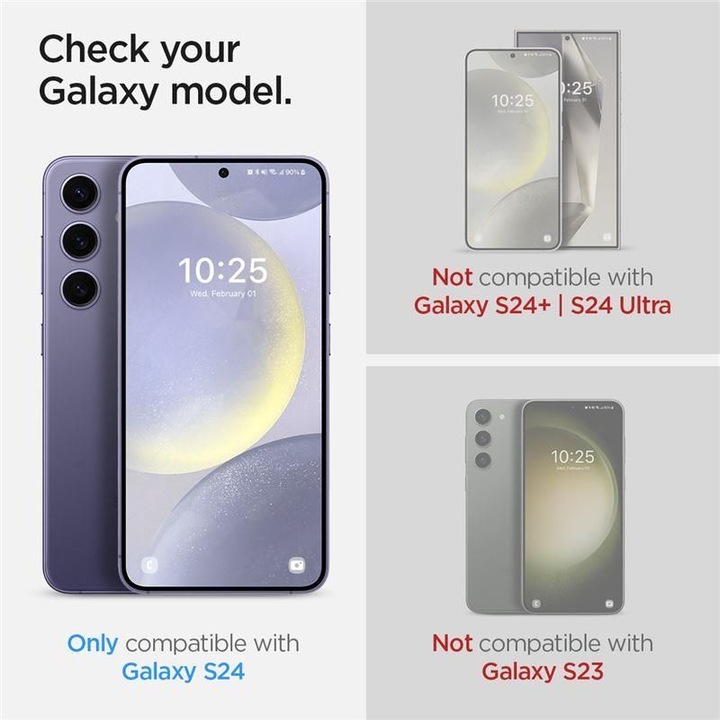 Immagine prodotto Spigen Glas.TR Sam S24 S921 "EZ FIT" 2szt. szkło hartowane AGL07440 (2 Pezzo/i, Samsung Galaxy S24, Samsung Galaxy S25)