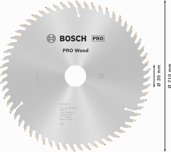 Immagine prodotto Bosch Professional Zubehör Lama circolare per legno PRO, 210 x 2,8 x 30 mm