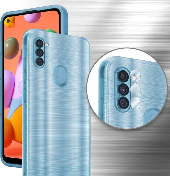 Immagine prodotto Cadorabo Custodia per Samsung Galaxy A11 / M11 in TPU spazzolato con protezione per fotocamera stile LM160 (Samsung Galaxy A11, Samsung Galaxy M11)