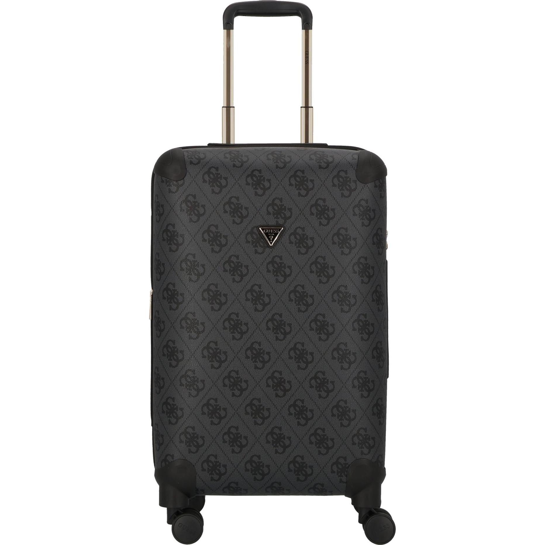Guess, Koffer, Berta 4 Rollen Trolley 64 cm mit Dehnfalte, Schwarz, (56 l, M (50 - 90l))
