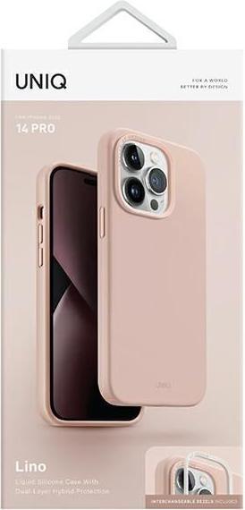 Produktbild Uniq etui Lino iPhone 14 Pro 6,1" różowy/pink blush (Apple iPhone 14 Pro)