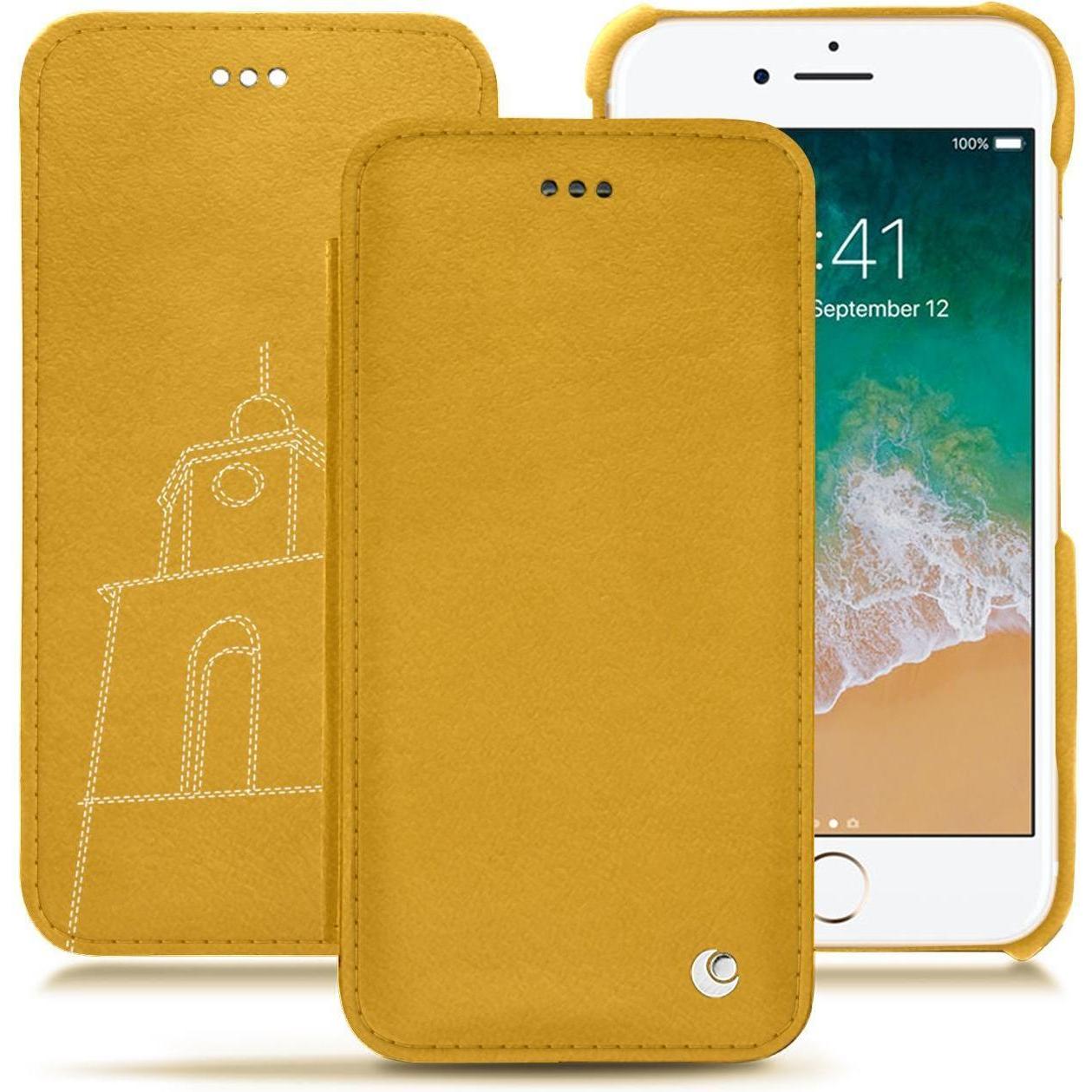 Noreve Lederschutzhülle horizontal (Apple iPhone 7), Smartphone Hülle, Gelb