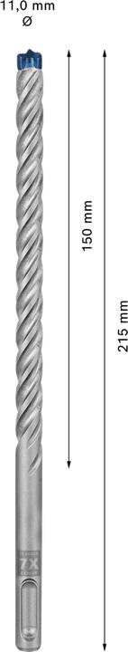 Produktbild Bosch Professional Zubehör EXPERT SDS plus-7X Hammerbohrer, 11 x 150 x 215 mm (11,0 mm)