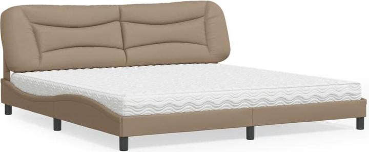 Produktbild VidaXL Bett Polsterbett Doppelbett Kunstlederbett mit Matratze 200x200cm (200 x 200 cm)