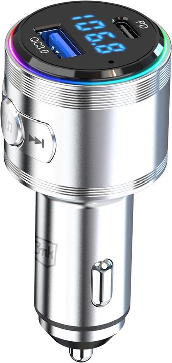 Image du produit 3MK Transmetteur de puissance Hyper Car 48W QC PD PPS USB-C/USB-A avec transmetteur audio Argent