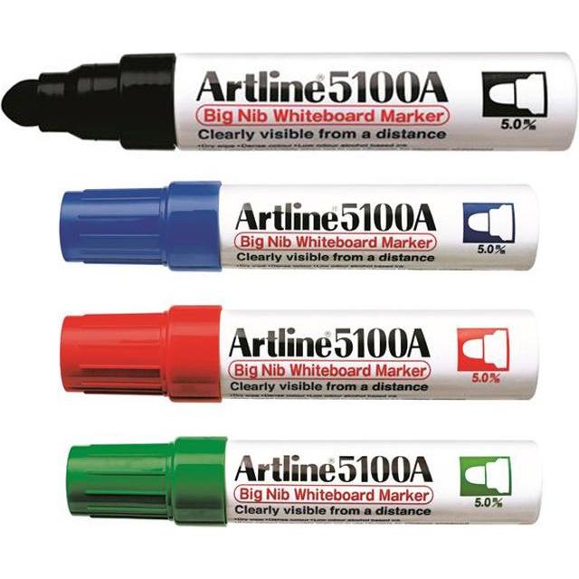 Thumbnail - Artline, Marker, Whiteboard-Marker 5100A BIG 4er-Set (Schwarz, Weiss, 5 mm, 4 x)