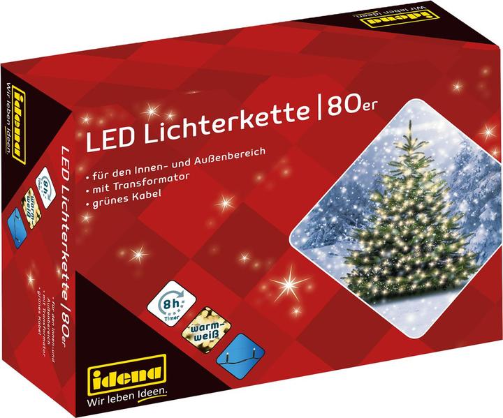 Produktbild Idena LED-Lichterkette 80er warmweiss,f.Aussen (16 m)